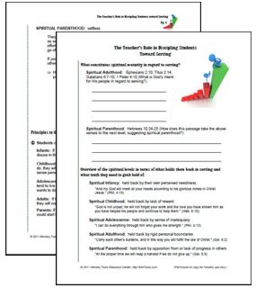 Teacher's Role in Discipling Students in Regard to the Word