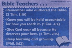 Teachers Need Training in Bible Teaching Skills