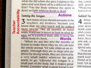 Bible Teachers Accountable in Actions & Words