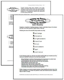 Benefits of Creativity Worksheet
